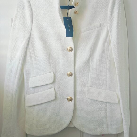 NWT rag & bone Slade Textured Knit Blazer Jacket Off White retro - Picture 7 of 10